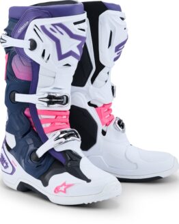 Alpinestars Tech 10 Boots White Violet Navy Pink Fluo US 8