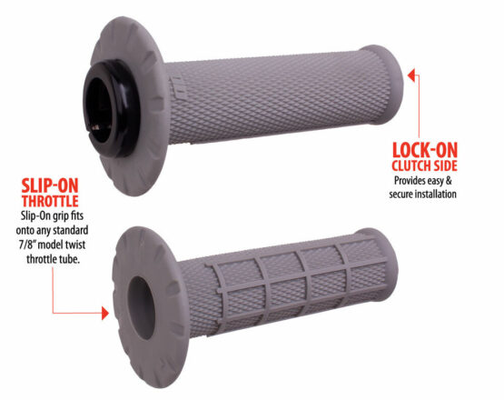 ODI Universal Lock-On Half Waffle Grips Gray/Black