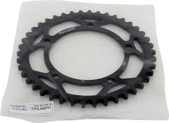 Supersprox Steel Rear Sprocket 42T Black 530 Fits 00-16 Triumph Suzuki - Image 2