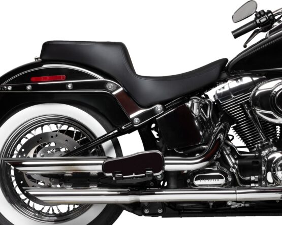 Drag Specialties Predator 2-Up Seat Smooth Black For Harley FLST 00-17 - Image 2