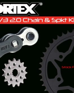 V3 Chain & Sprocket Kit Black SX Chain 525 16/44 Black Steel