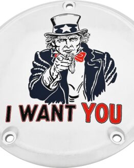 Custom Engraving 7 TC Derby Cover Uncle Sam Chrome For Harley Davidson