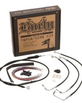 Burly Brand Black Control Cable Kit for 15" Bagger Bars