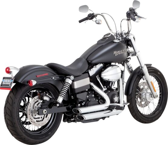 Vance & Hines Shortshots Staggered Exhaust Chrome Fits HD Dyna 12-17 - Image 2