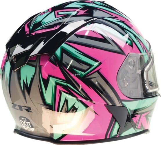 Z1R Warrant Neuron Snow Electric Helmet - Large, Black/Teal/Pink - Image 2