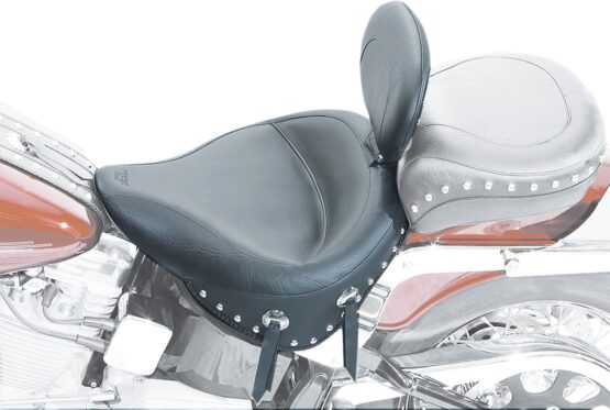 Wide Concho Studded Solo Seat Black w/Backrest - Image 2