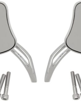 Drag Specialties Tapered Chrome Mirrors with Slotted Stem Universal Pair
