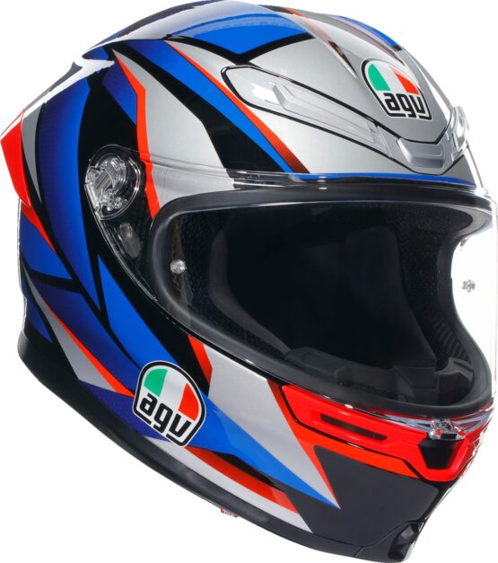 AGV K6 S Slashcut Helmet Blue Red Silver Small