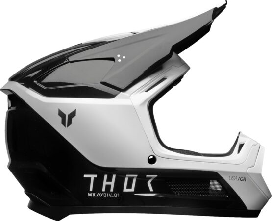Thor Youth Fleet Storm Helmet - Medium, Gloss Black/White - Image 3