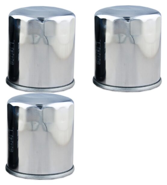 HF303C Oil Filter - Chrome - 3 Pack