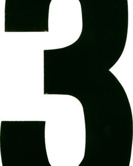 #3 4" Tall Black "Extreme" Stick-On Race Numbers - 3 Pack