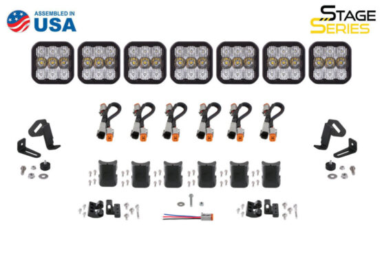 SS5 Sport Universal CrossLink 7-Pod Lightbar - Yellow Combo - Image 3