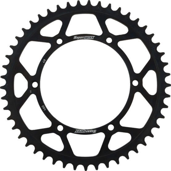 Supersprox Steel Rear Sprocket 49T Black Fits 82-17 Kawasaki Suzuki