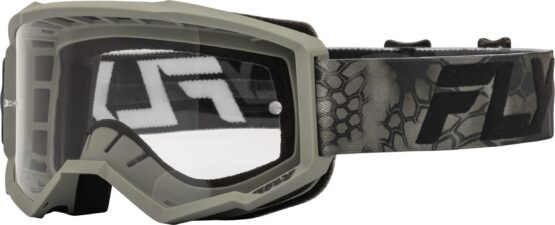 Fly Racing Youth Focus SE Kryptek Goggles Moss Grey/Black Clear Lens
