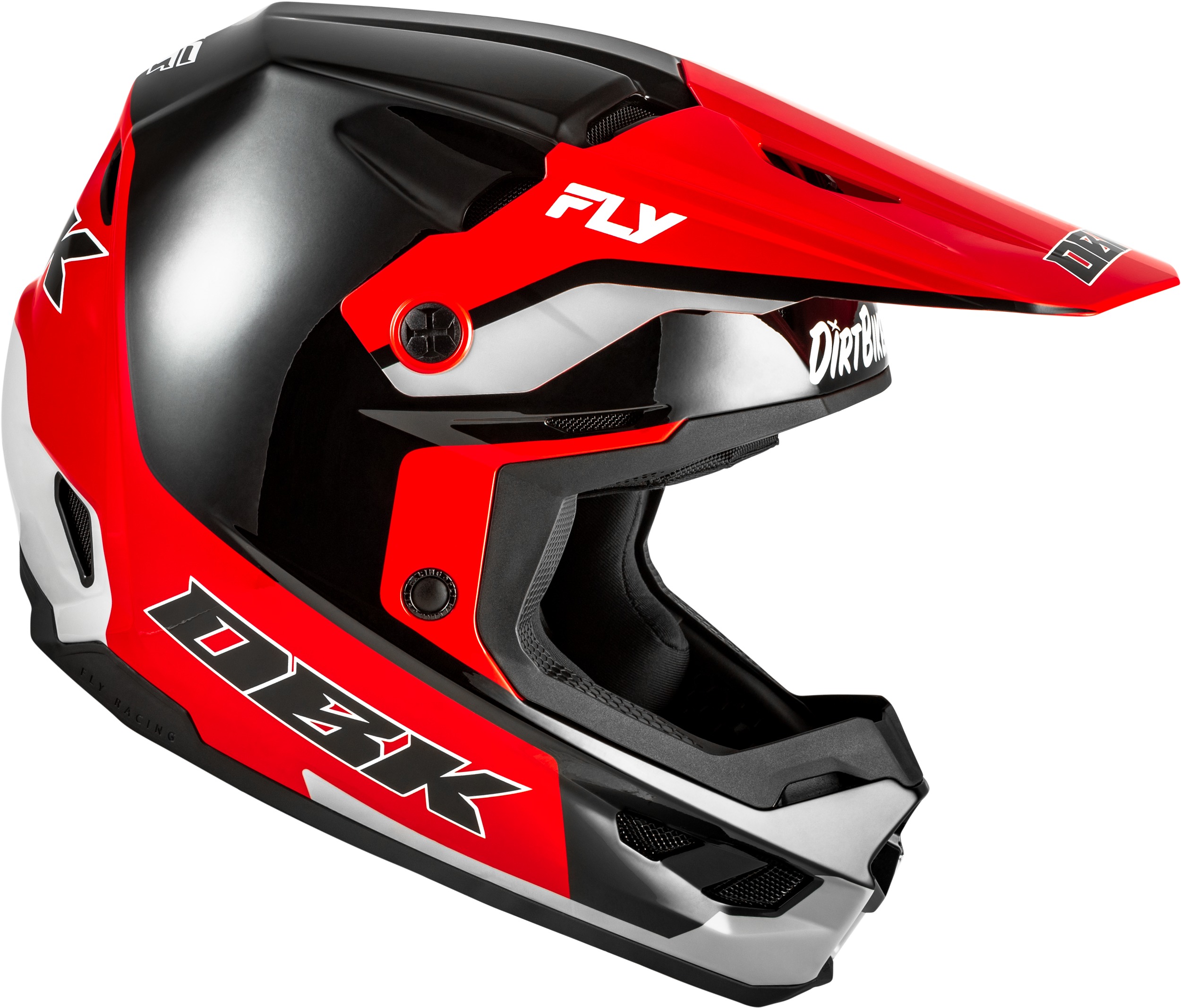 Fly Racing Kinetic DBK Helmet Black/Red/Grey Medium - Image 3