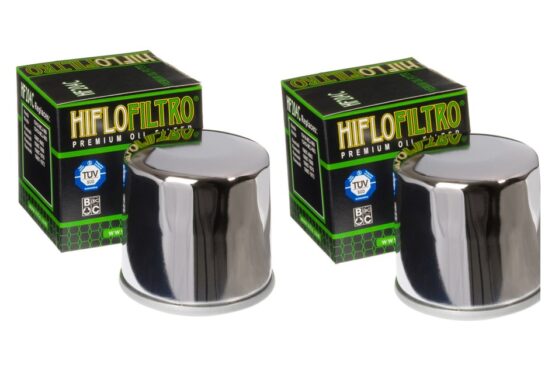 HF204C Oil Filter - Chrome - 2 Pack