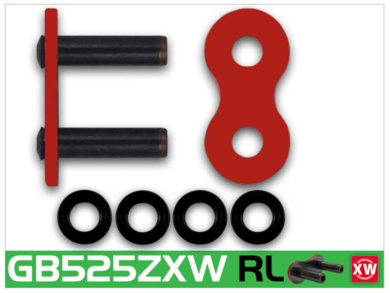 RK ZXW Series 525 Rivet Connecting Link Red