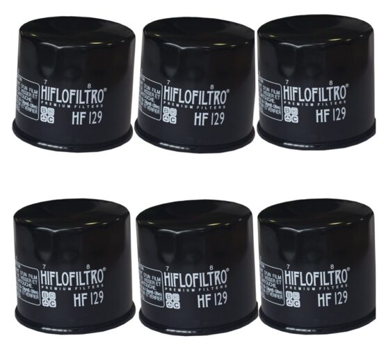 HF129 Oil Filter - Black - 6 Pack