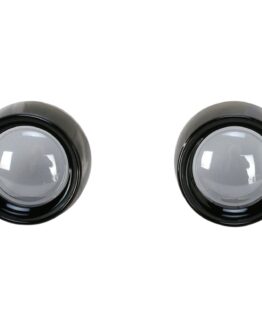 Kuryakyn Deep Dish Bezel Smoke Lens Gloss Black Pair Fits 00-24 H-D