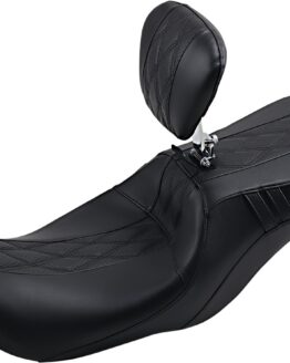Outcast Double Diamond Vinyl 2-Up Seat Black w/Backrest