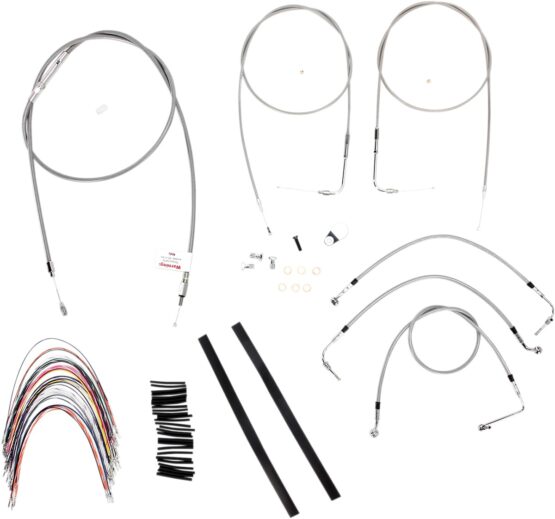 Extended Braided S.S. Control Cable Kit - 16" tall bars