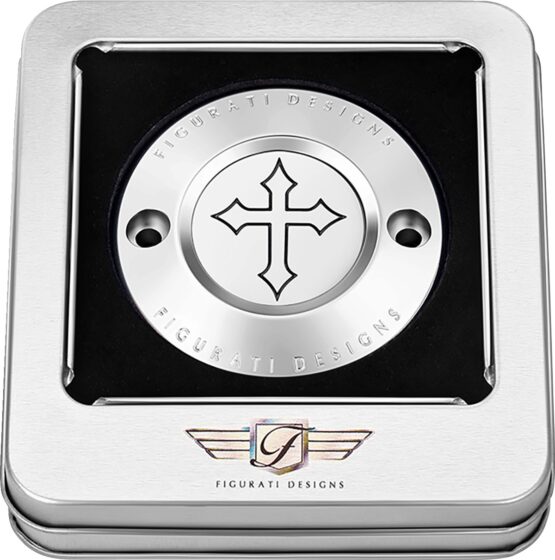 Figurati Designs 2-Hole Cross Timing Cover Stainless Steel For Harley-Davidson - Image 2