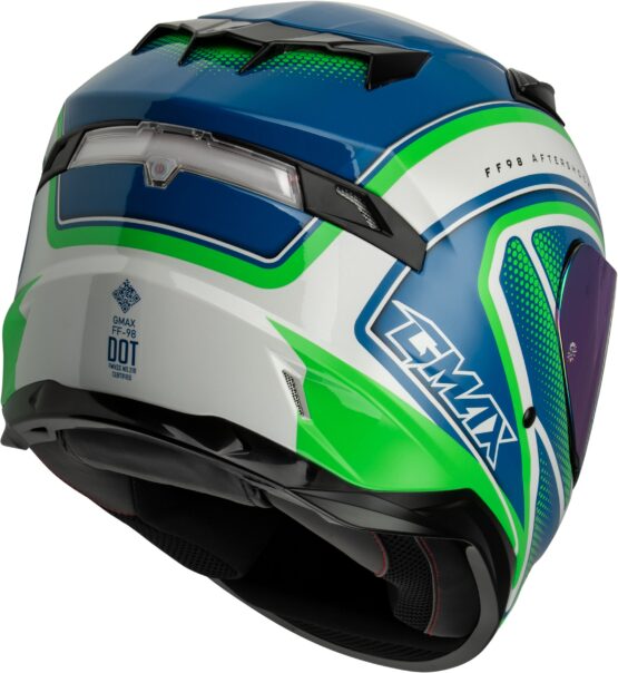 GMAX FF-98 Aftershock Helmet White/Neon Green Small - Image 2