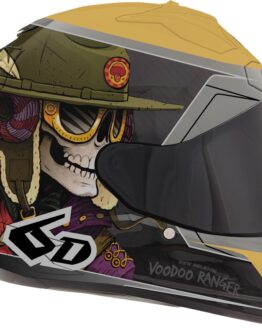 6D ATS-1R Voodoo Ranger Full Face Helmet 2XL Gold Black Unisex