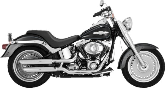 Vance & Hines Twin Slash 3" Slip-On Mufflers Chrome For Harley Softail Fat Boy - Image 2