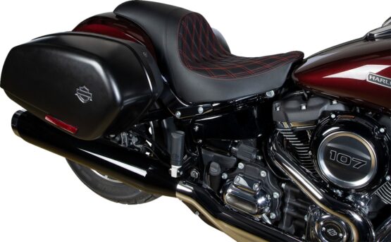 Drag Specialties Predator Seat Black Red Stitching For Harley Low Rider S/ST - Image 2