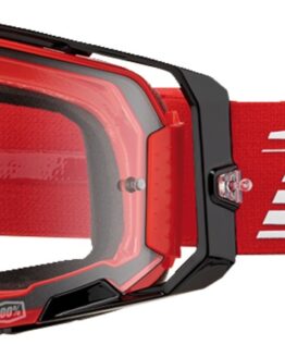 100% Armega Off-Road Goggles, Red/Black Frame, Clear Lens