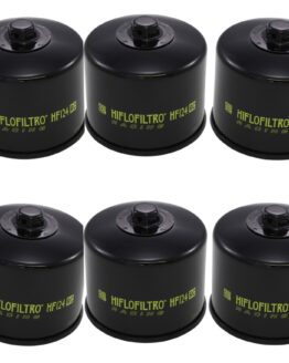 HifloFiltro Racing Oil Filter HF124RC - Replaces 16097-0009 For Kawasaki H2/H2R - 6 Pack