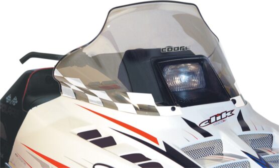 Powermadd Cobra Windshield Mid Smoke with White Flags 14in For Polaris Standard - Image 2