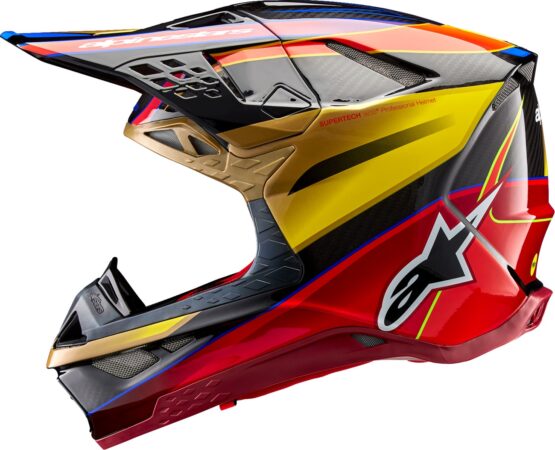 Alpinestars Supertech M10 Era MIPS Helmet Gold Yellow/Rio Red Large - Image 3