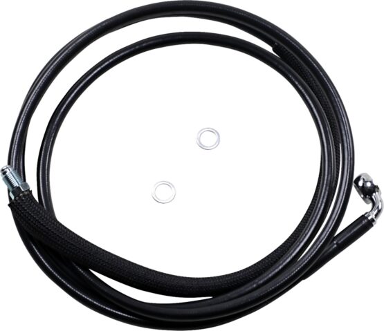 Drag Specialties Stainless Hydraulic Clutch Line +4in Black 74-1/8in