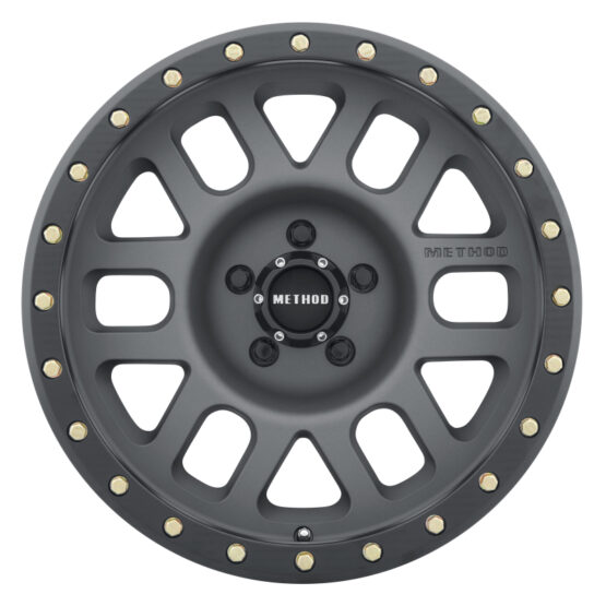 MR309 Grid 17x8.5 0mm Offset 5x5 94mm CB Titanium/Black Street Loc Wheel