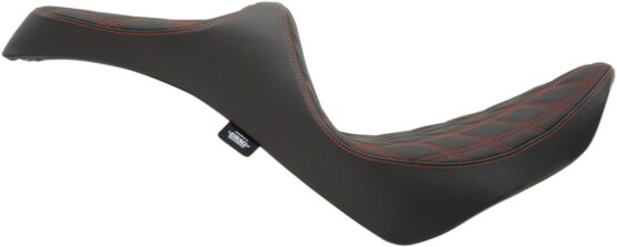 Drag Specialties Predator III Seat Black/Red Double Diamond For Harley Softail - Image 3