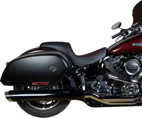 Drag Specialties Predator Seat Black Red Stitching For Harley Low Rider S/ST - Image 3