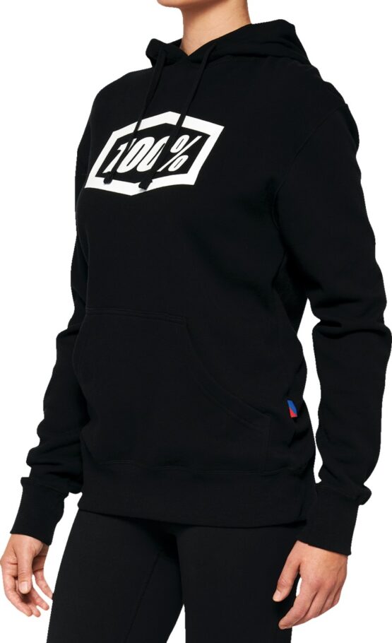 100% Women's Icon Hoody Black, Size L