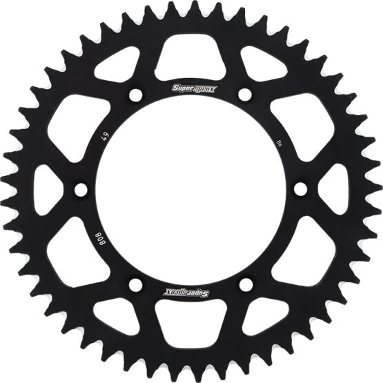 Supersprox 49T Aluminum Rear Sprocket Black 520 Fits 80-16 Kawasaki Suzuki