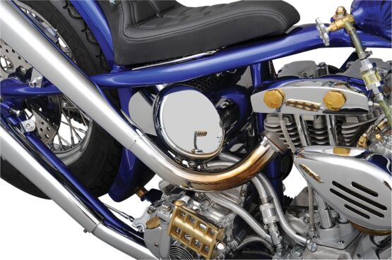 Drag Specialties Custom Chrome Oil Tank Domed for Harley Softail - Image 2