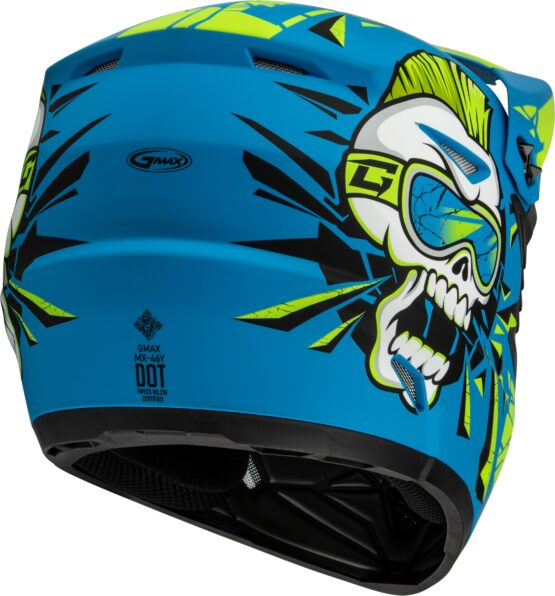 GMAX MX-46Y Unstable Youth Helmet Matte Blue/Green Medium - Image 3