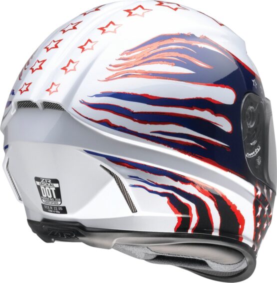 Z1R Jackal Patriot Helmet XL Gloss White/Red/Blue - Image 3