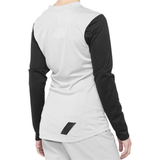 100% Women's Ridecamp Long Sleeve Jersey - Gray/Black, Size WSM - Image 2
