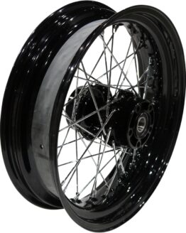 17x4.5 Laced Wheel - Black Hub w/ Black Rim - Side Valve Hole