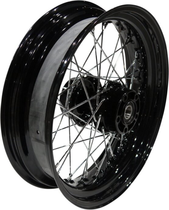 17x4.5 Laced Wheel - Black Hub w/ Black Rim - Side Valve Hole