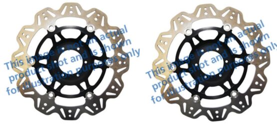 VEE Style Brake Rotors - Black Center Front Set