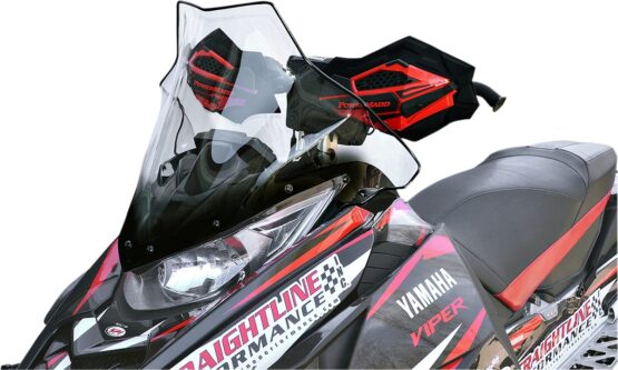Powermadd Cobra Mid Windshield 17in Clear Black For Yamaha Viper/ProCross