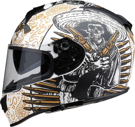 Z1R Warrant Sombrero Helmet XL White/Gold - Image 3