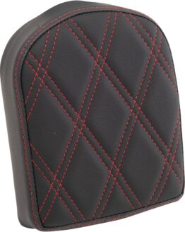Drag Specialties Backrest Pad Double Diamond Short Tombstone Black